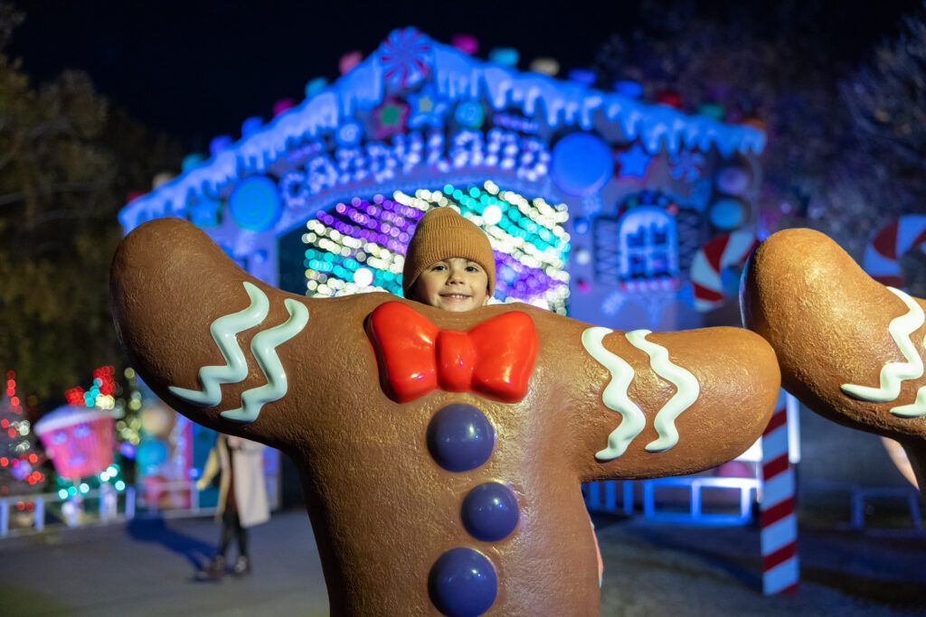 Gingerbread boy on Austin Trail of Lights