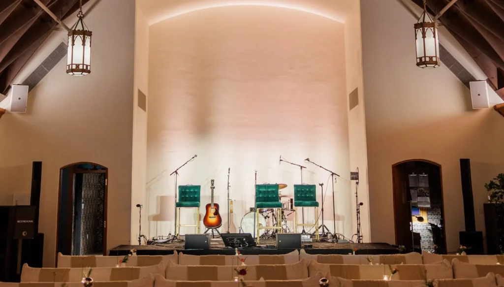 The historic Chapel offers a gorgeous setting for a night of music. (photo courtesy of Commodore Perry Estate, Auberge Collection)