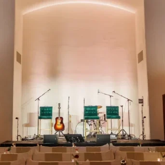 The historic Chapel offers a gorgeous setting for a night of music. (photo courtesy of Commodore Perry Estate, Auberge Collection)