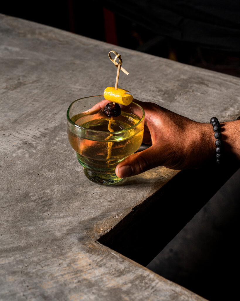 A handcrafted mezcal cocktail at La Mezca.