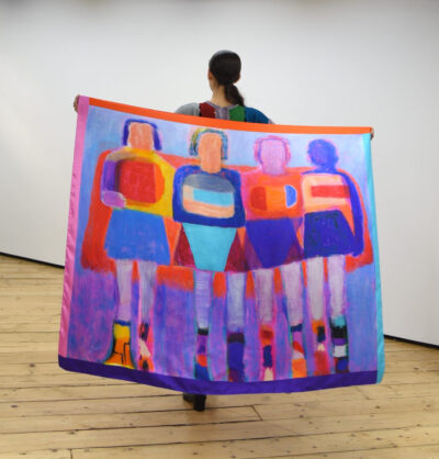 McLennon Penn Co. presents Katherine Bradford-Superheroes, 2025, made of 100% silk twill