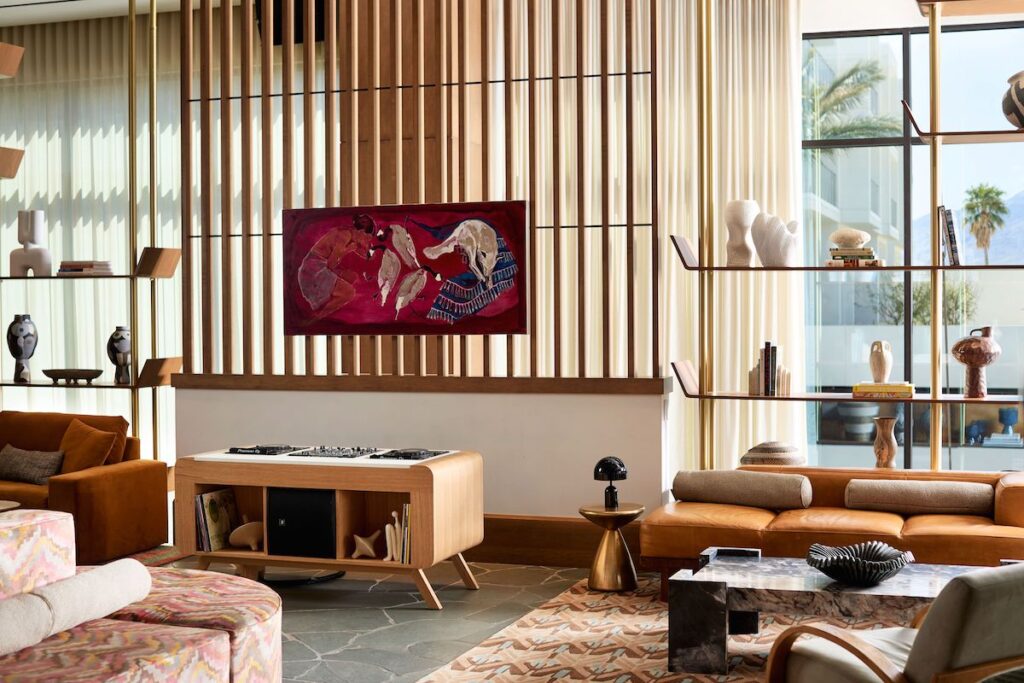 Interior of Lola Rose restaurant in Palm Springs