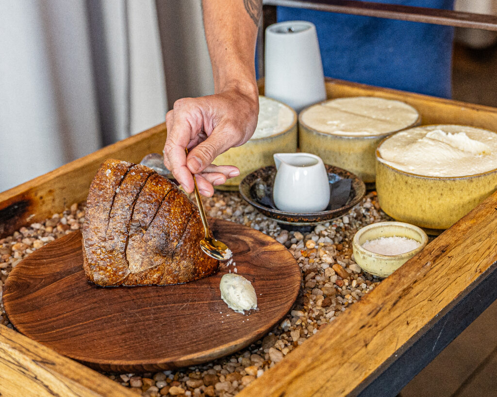 Emmer & Rye's bread and butter cart. (Photo by Mars Tello)