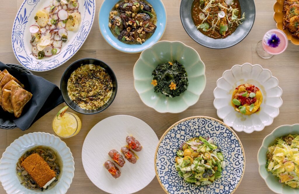 Mediterranean-inspired mezze and small plates are served at Ēma, a Chicago-based restaurant from chef CJ Jacobson opening at the Domain Northside on Jan. 31.