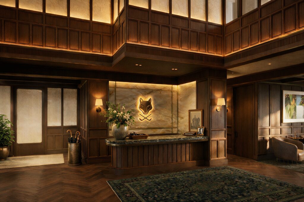 The club's lobby. (Rendering courtesy of The Mackenzie Club)
