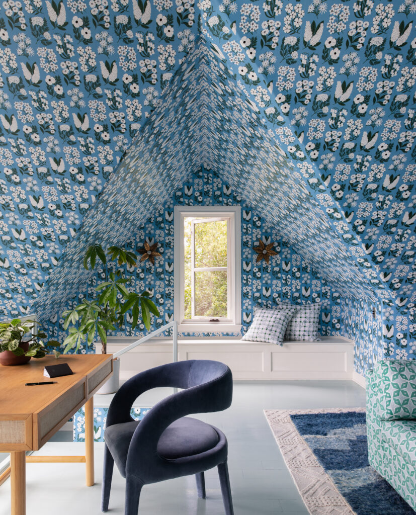 A second primary suite on the top floor of the Marlin House includes a custom steel-and-glass window with views of downtown Austin.