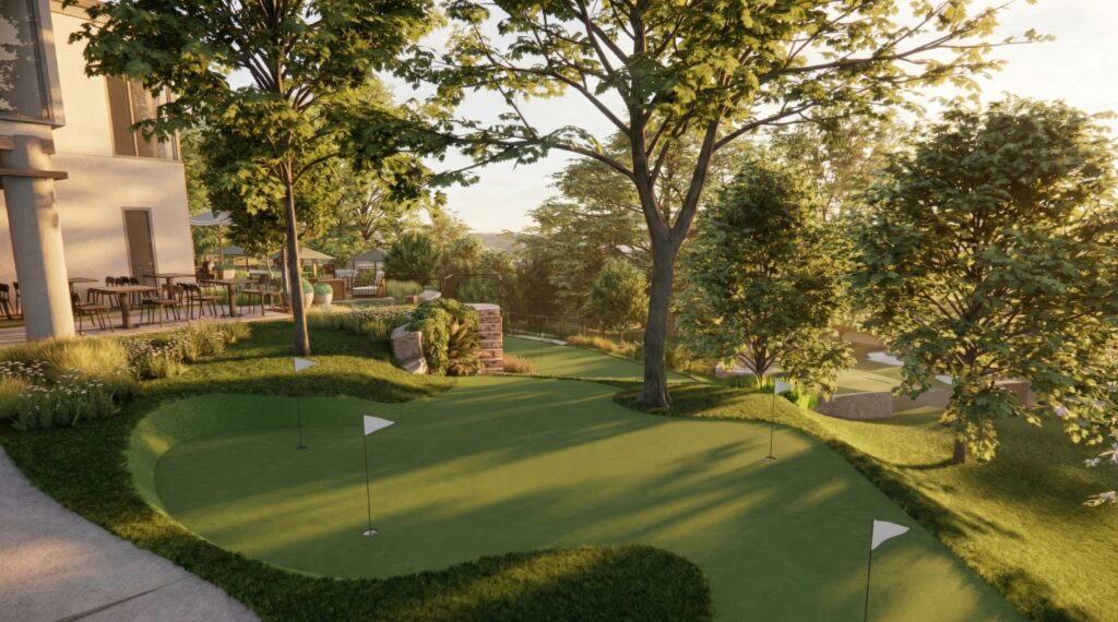 The outdoor putting green. (Rendering courtesy of The Mackenzie Club)