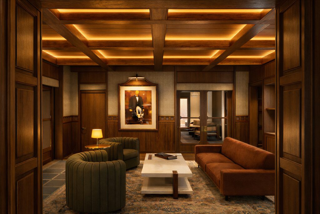 Member's lounge. (Rendering courtesy of The Mackenzie Club)