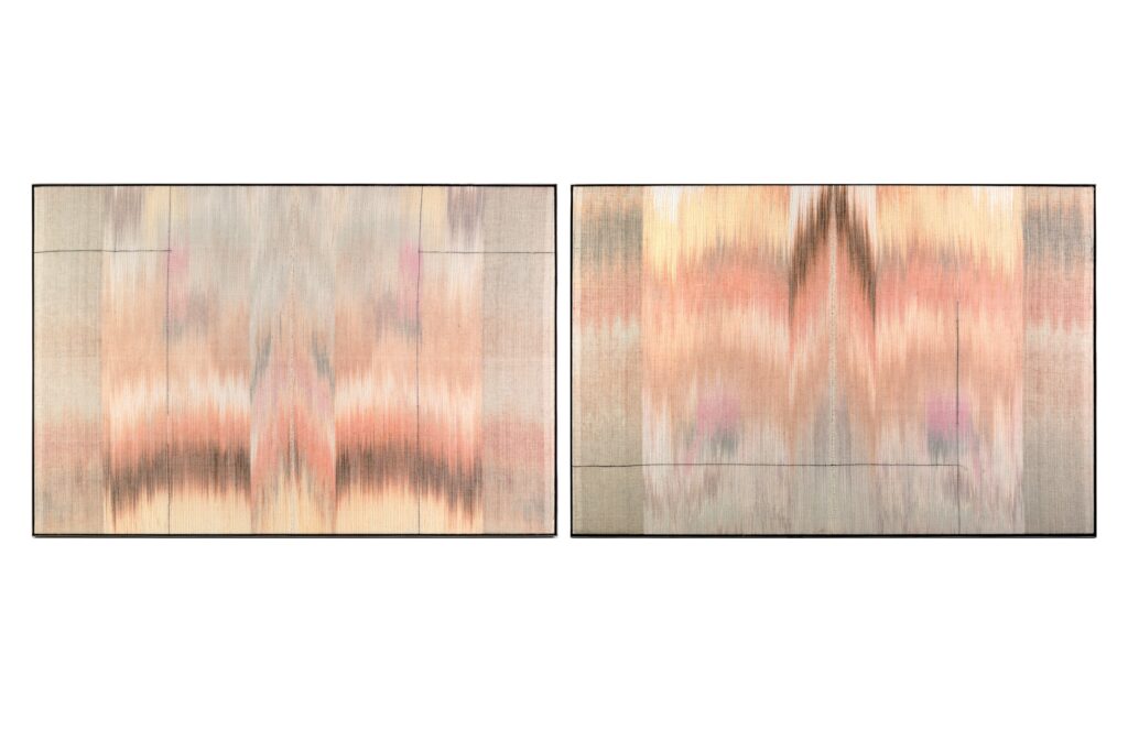 Elizabeth Hohimer, "Skyland, Sunrise or Sunset (Diptych)," 2025. (Photo courtesy of Connelly Martin Gallery)