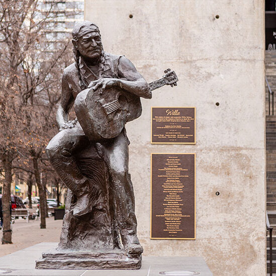 The Willie Nelson statue outside of ACL Live. (Photo by Brittany Dawn Short)