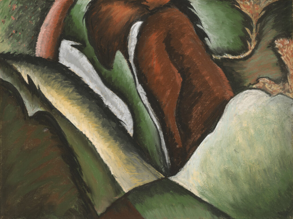 “Horses Plowing on a Hill,” 1927, by Arthur Dove (1880–1946). Pastel on paper. Collection of Charles Butt. (Courtesy of the Blanton Museum of Art)