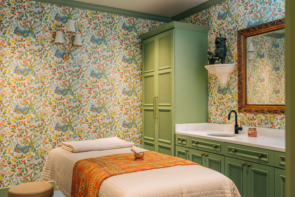 colorful spa treatment room