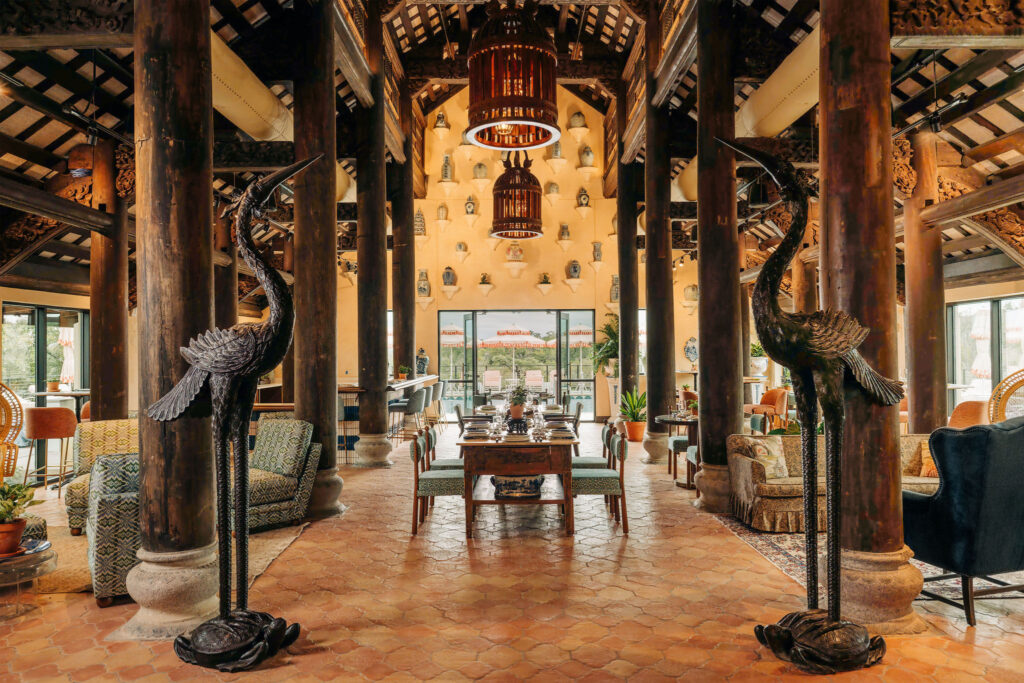 ornate entry way into the Folklore Spa at Camp Lucy in Dripping Springs