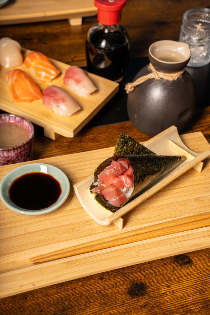 Nigiri and handroll from Shokunin. (Photo by Jake Ostrowski)
