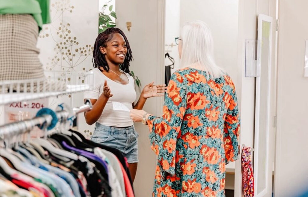 DFSA has a wide range of clothing styles, sizes and options ranging from blazers to shows to cosmetics. (Photo by Del Valle High School)