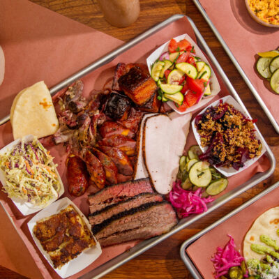 BBQ plate and sides served at Interstellar BBQ (Photo by Holly Cowart)