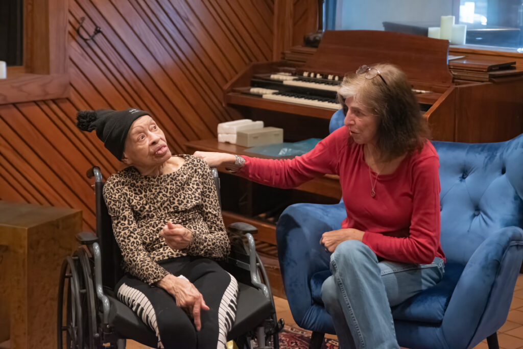 Blues singer Lavelle White, left, with musician and HOME co-founder Marcia Ball. (Photo by Dave Pedley)