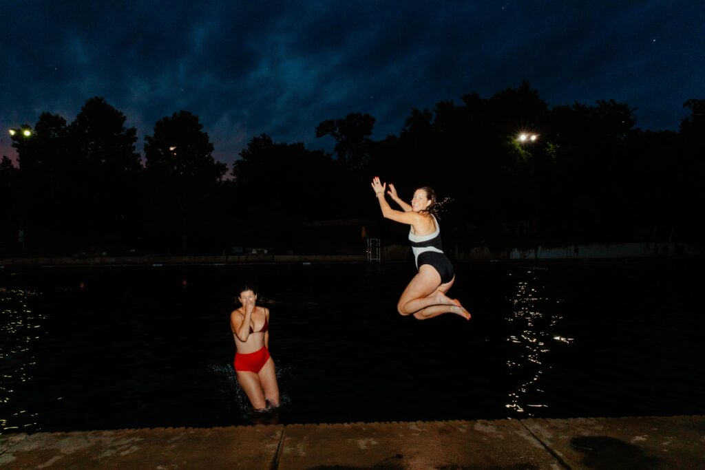 Full moon swim at Barton Springs Pool.