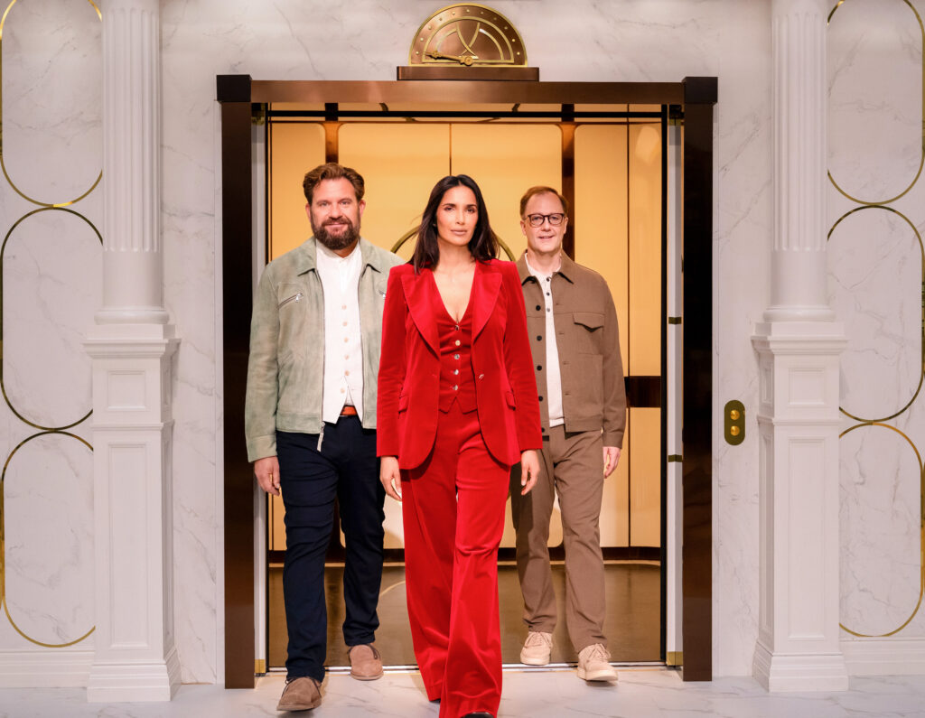 Michael Cimarusti, Padma Lakshmi and Wylie Dufresne, judges on “America’s Culinary Cup.”