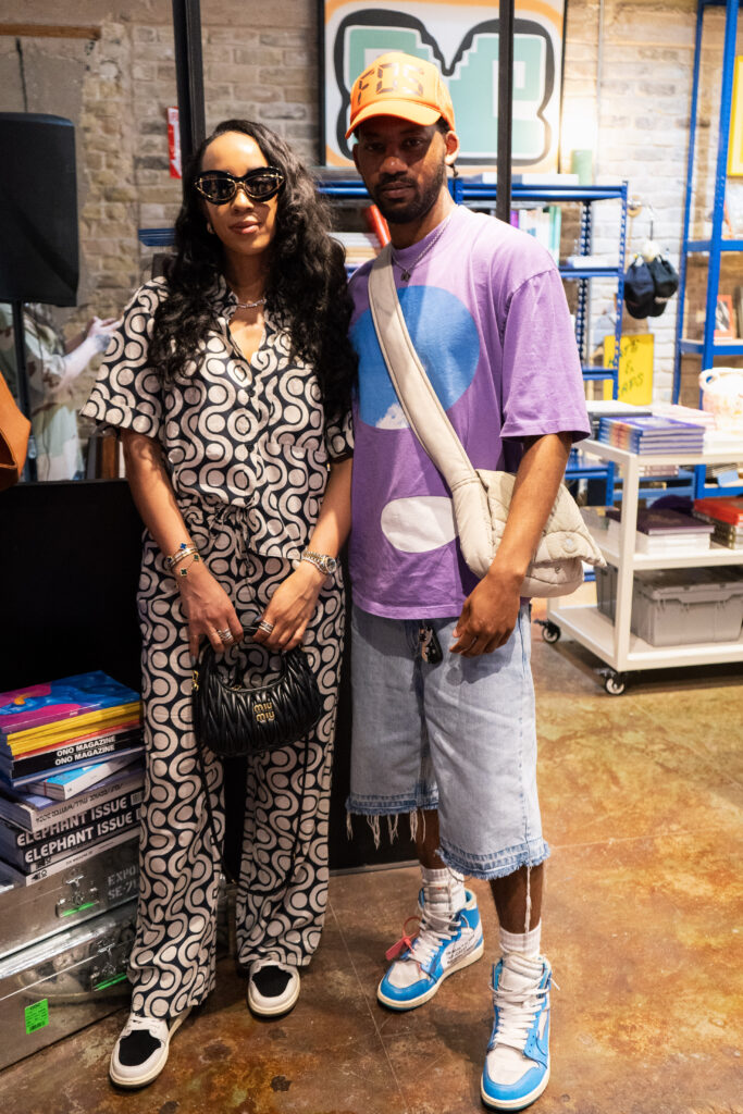 Whitney Timber and Caleb Hood pose at TOMO Mags during SXSW in Austin, Texas. (Photo by Cassie Butterfield)