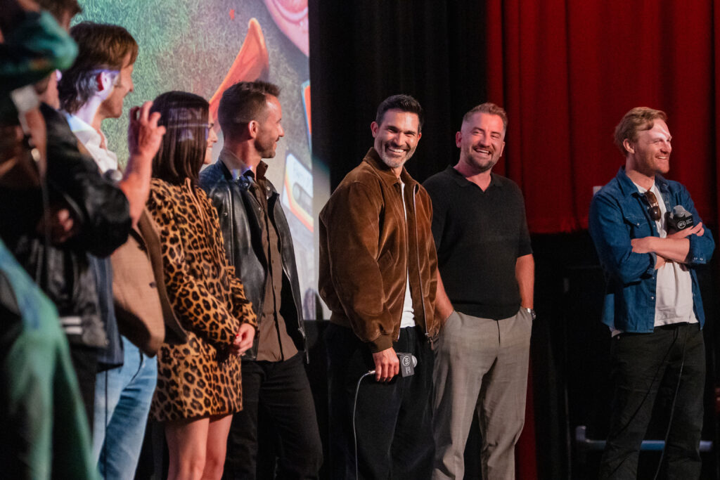 Richard Linklater and the cast of “Everybody Wants Some!!” attend the film’s 10th anniversary screening. (Photo by Lauren Slusher)
