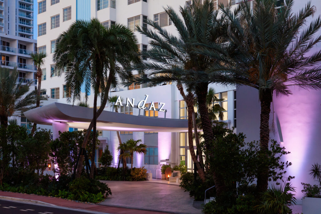 exterior of the front of Andaz Miami Beach