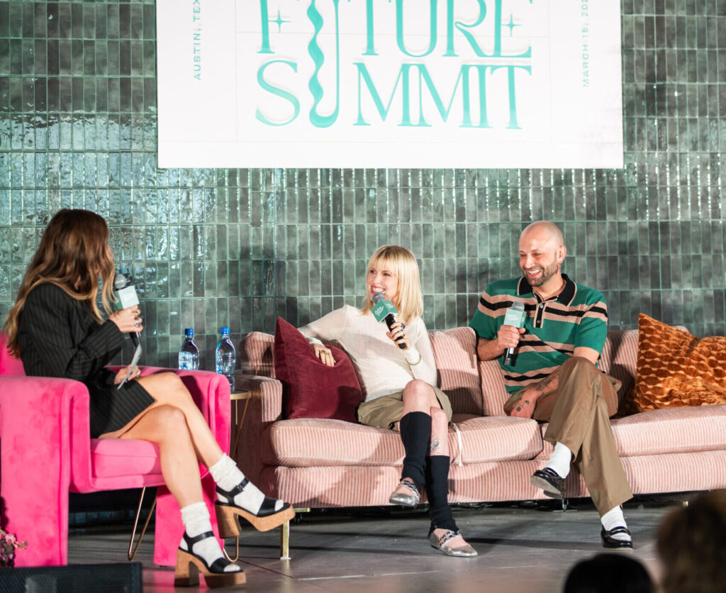 Hayley Williams and Brian O’Connor, co-founders, Good Dye Young, at Create & Cultivate's Future Summit at Assembly Hall on March 15, 2026 in Austin, Texas.