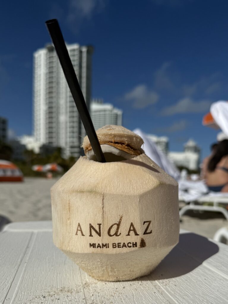 Coconut drink at Andaz Miami Beach.