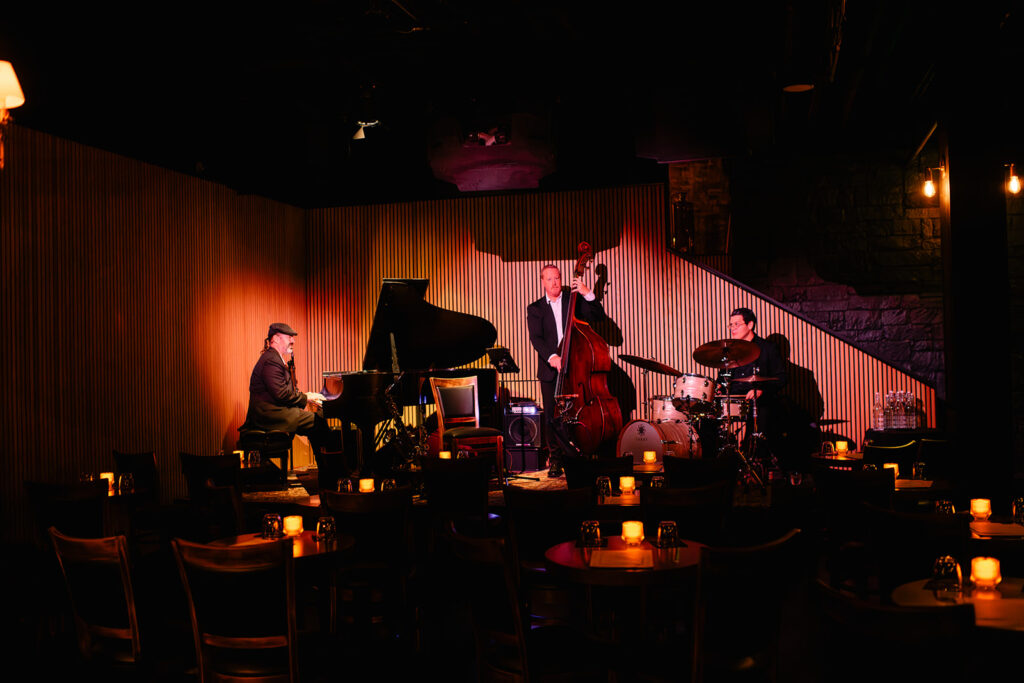 Jazz musicians playing at Nica on 4th in Austin, Texas.