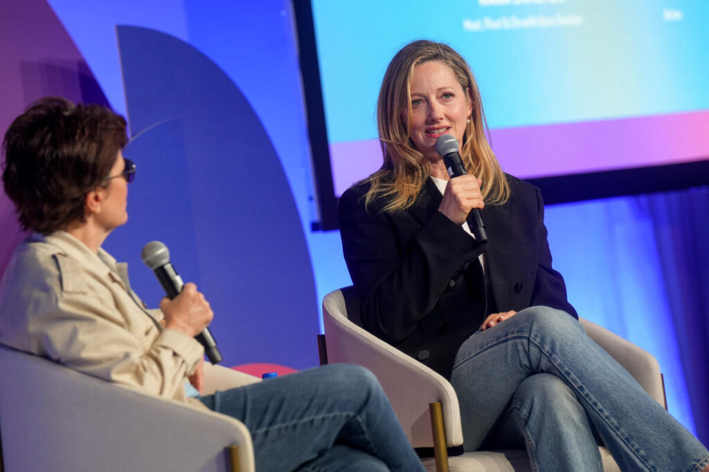 Kara Swisher and Judy Greer in conversation during the SHE Media Co-lab 2026 at SXSW on March 15, 2026 in Austin, Texas.