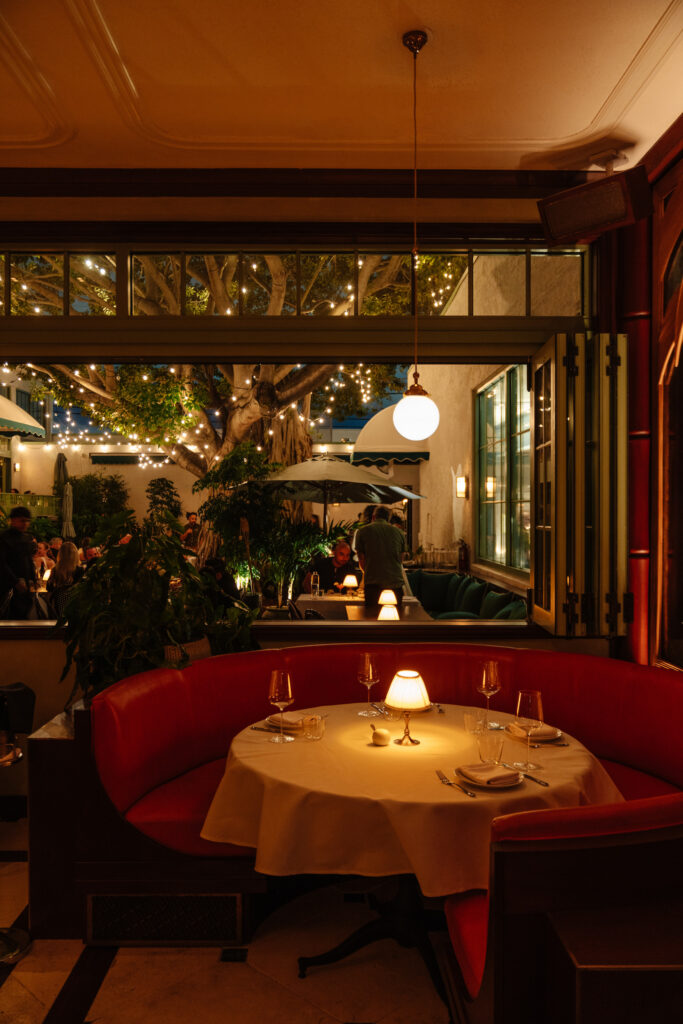 pretty, romantic dining room at Sunny's restaurant in Miami.