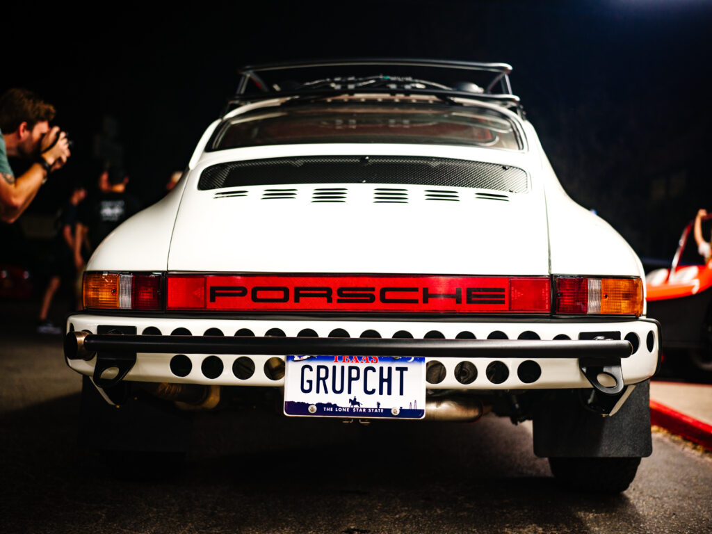 A close-up view of vintage Porsche cars highlights the craftsmanship and character that draw enthusiasts to Vintage Euro Night. (Photo by Roger Ho)