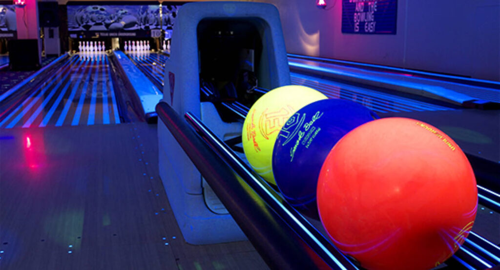 Glow-in-the-dark bowling at Texas Union Underground.