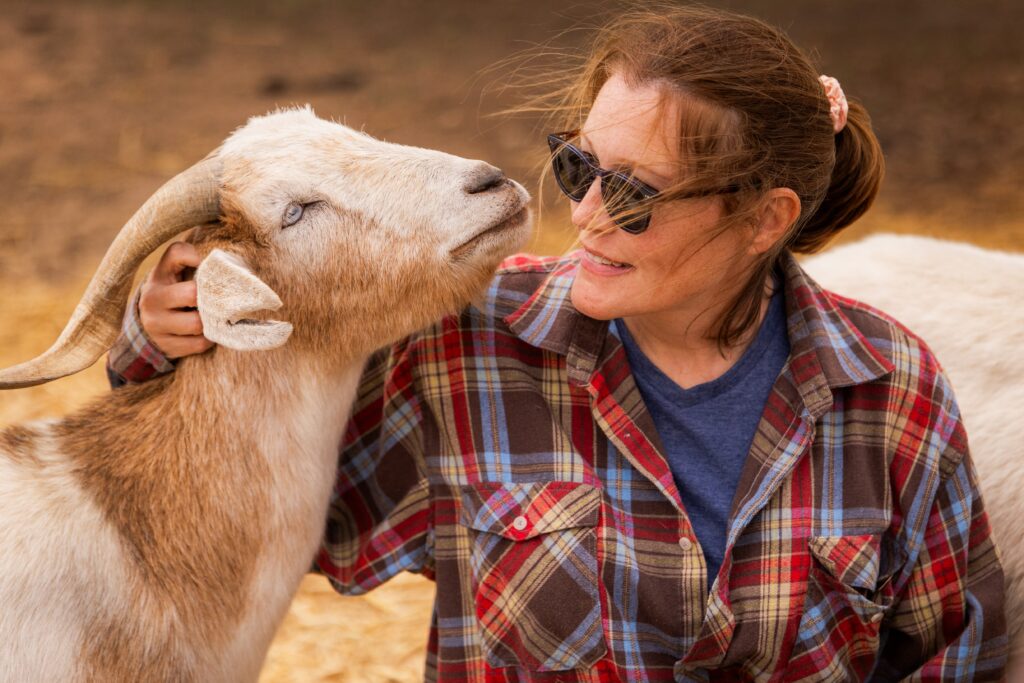 Daniel and Laura Barnett at Austin Farm Sanctuary