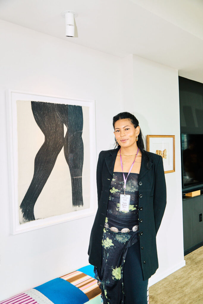 Independent curator Taylor Danielle Davis at Friends Fair in Austin.