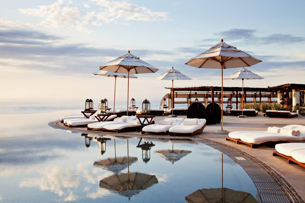 Pool view at Rosewood Las Ventanas, Cabo, Mexico.