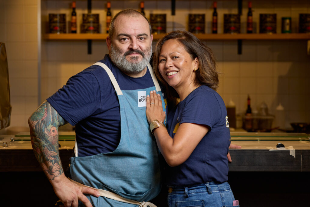Ciccio Bomba co-owners Chef Gianbattista “Gianba” Vinzoni and his wife, Marlo Vinzoni. (Photo courtesy of Fareground)