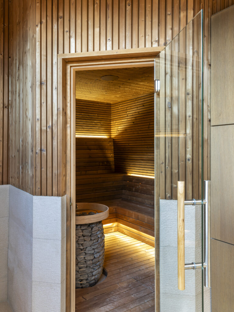 A home sauna designed by Mark Cravotta.