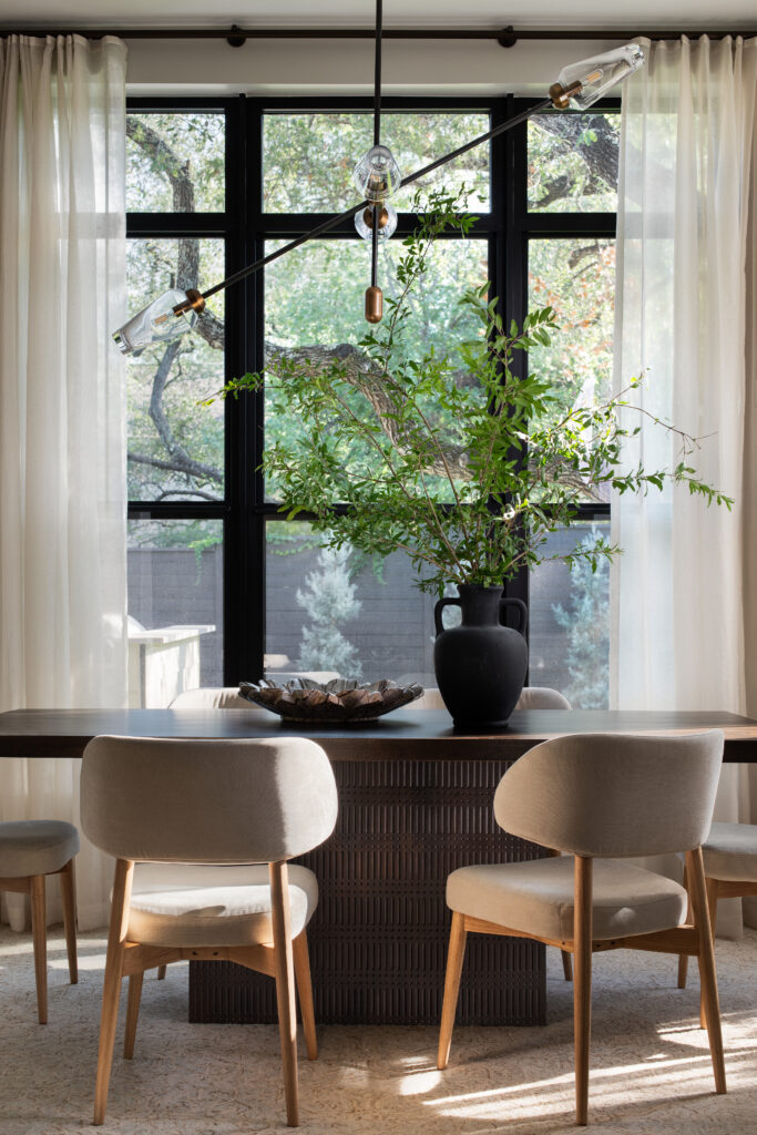The dining room in the Bamford Drive residence.