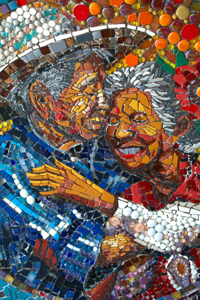 The Unity Tunnel’s mosaics depict the people of Austin through scenes of music, recreation, family and everyday community life. (Photo by Analise Pickerrell)