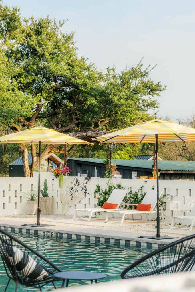 outdoor swimming pool at Rancho Moonrise near Austin