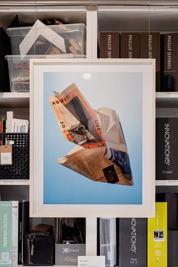 Artwork by Minta Maria is displayed during Britt Design Group’s annual “Evening of Art” exhibition in Austin.
