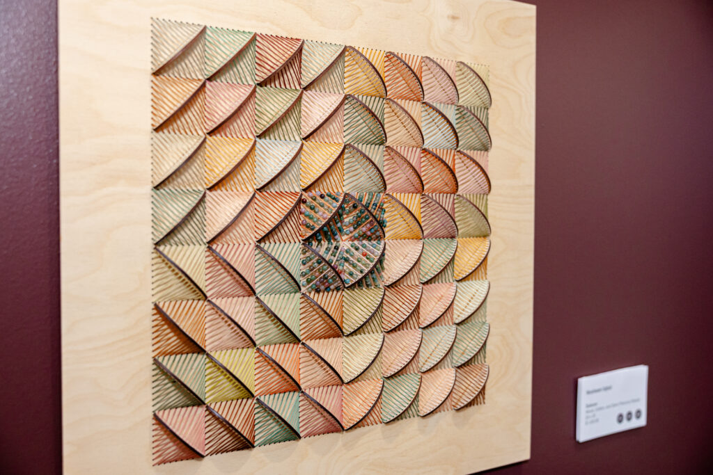 Artwork by Nosheen is displayed during Britt Design Group’s annual “Evening of Art” exhibition in Austin.