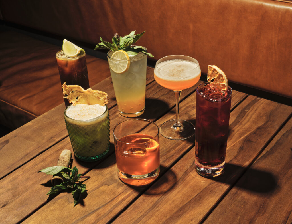 Leona's beverage program features cocktails and specialty coffee drinks inspired by East and Southeast Asian and Mexican culinary traditions.