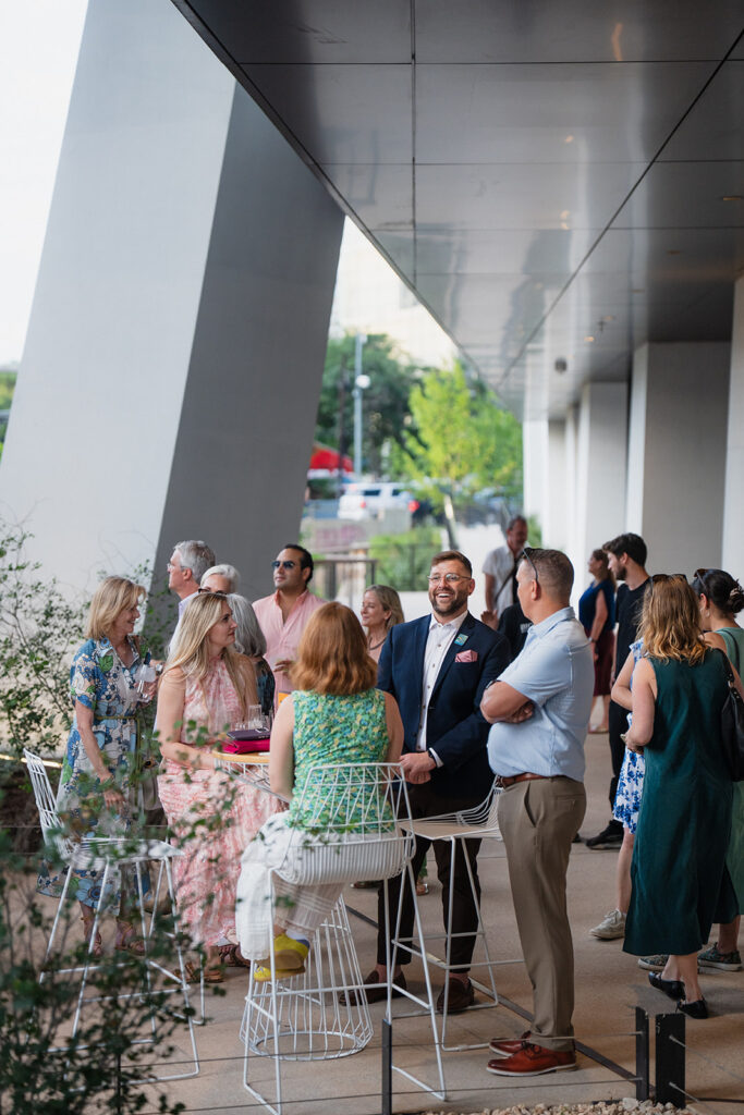Guests attend The Confluence preview celebrating the opening of Waterloo Greenway’s newest phase in downtown Austin.