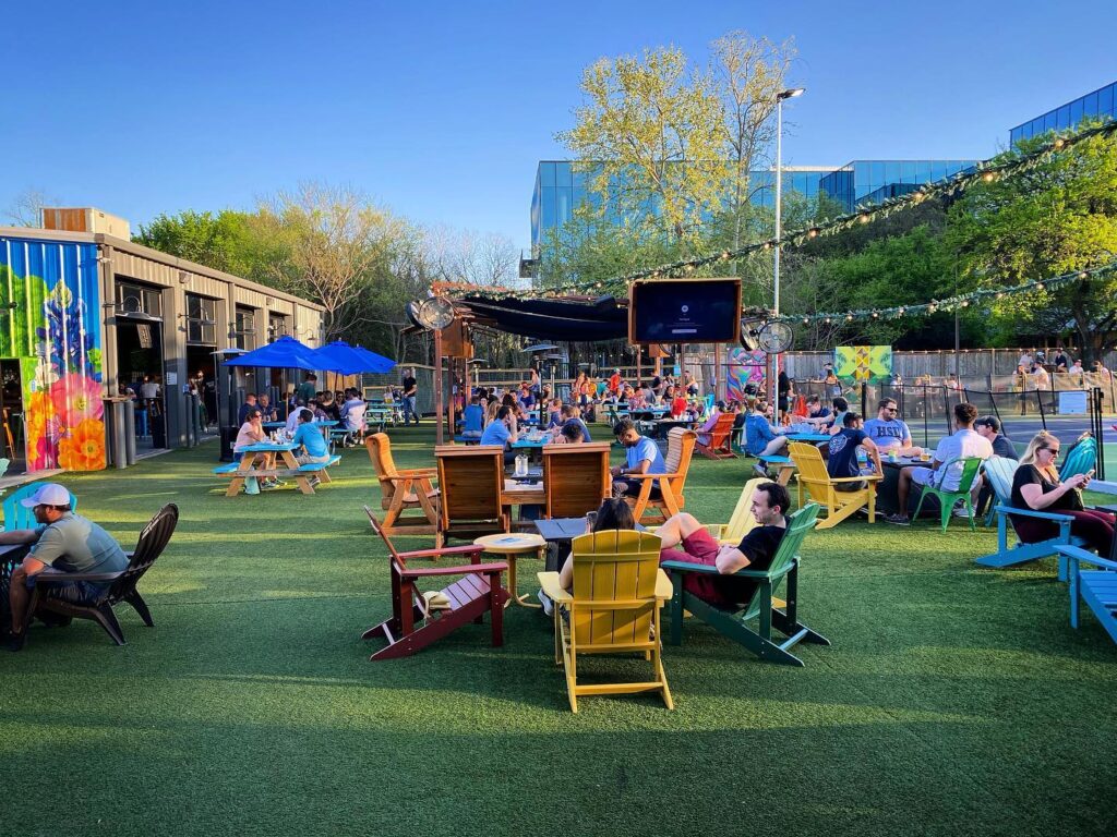 Bouldin Acres features a spacious beer garden with dozens of TVs, great food trucks, pickleball courts and yard games.(Photo courtesy of Bouldin Acres)