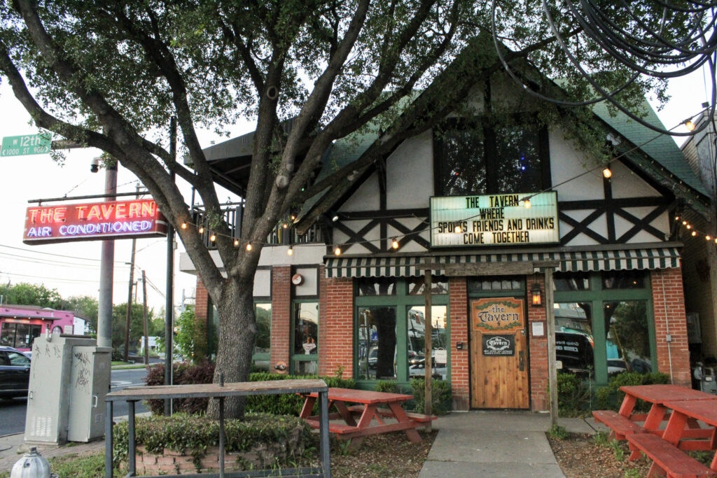 The Tavern, a historic Austin restaurant and bar, offers food, drinks and plenty of TVs for game-day viewing. (Photo by Cassie Butterfield)
