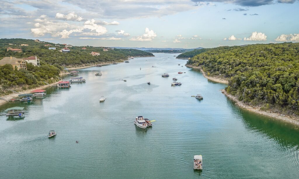 Lake Travis, a popular boating destination near Austin.
