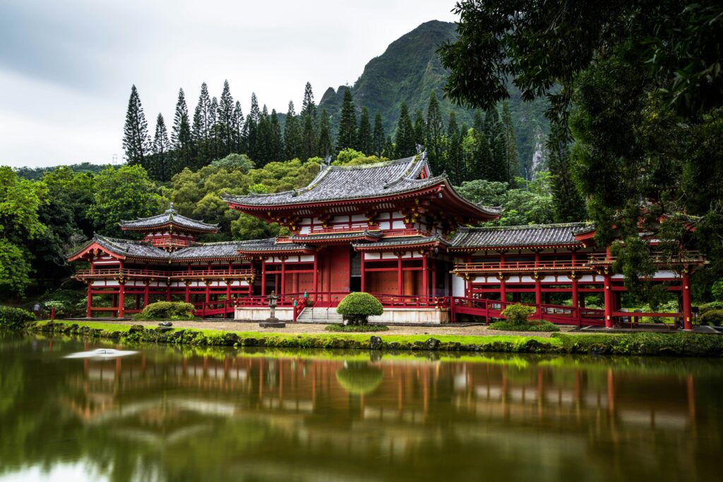 Byodo-In Temple in Hawaiʻi in Valley of the Temples Memorial Park. Photo by Christian Joudrey