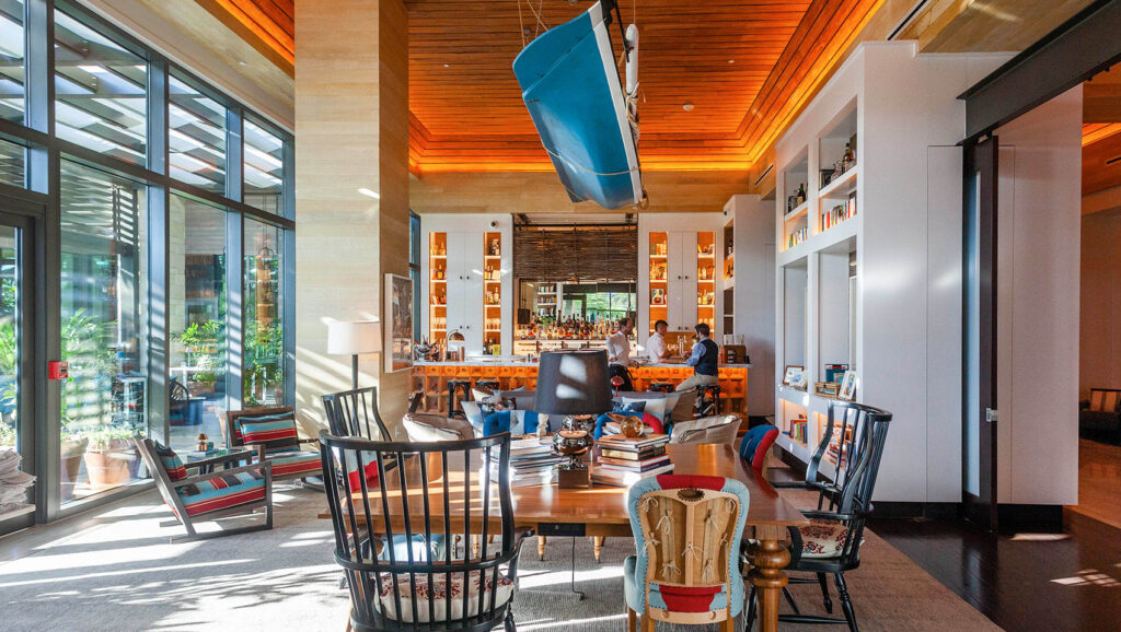 Library By The Sea bar view at Kimpton Seafire Resort + Spa